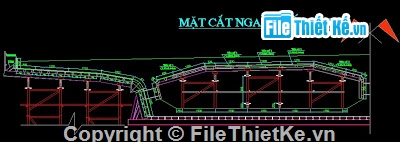 Bản vẽ autocad,Biện pháp thi công,thi công ván khuôn dầm,dầm hộp trên đà giáo